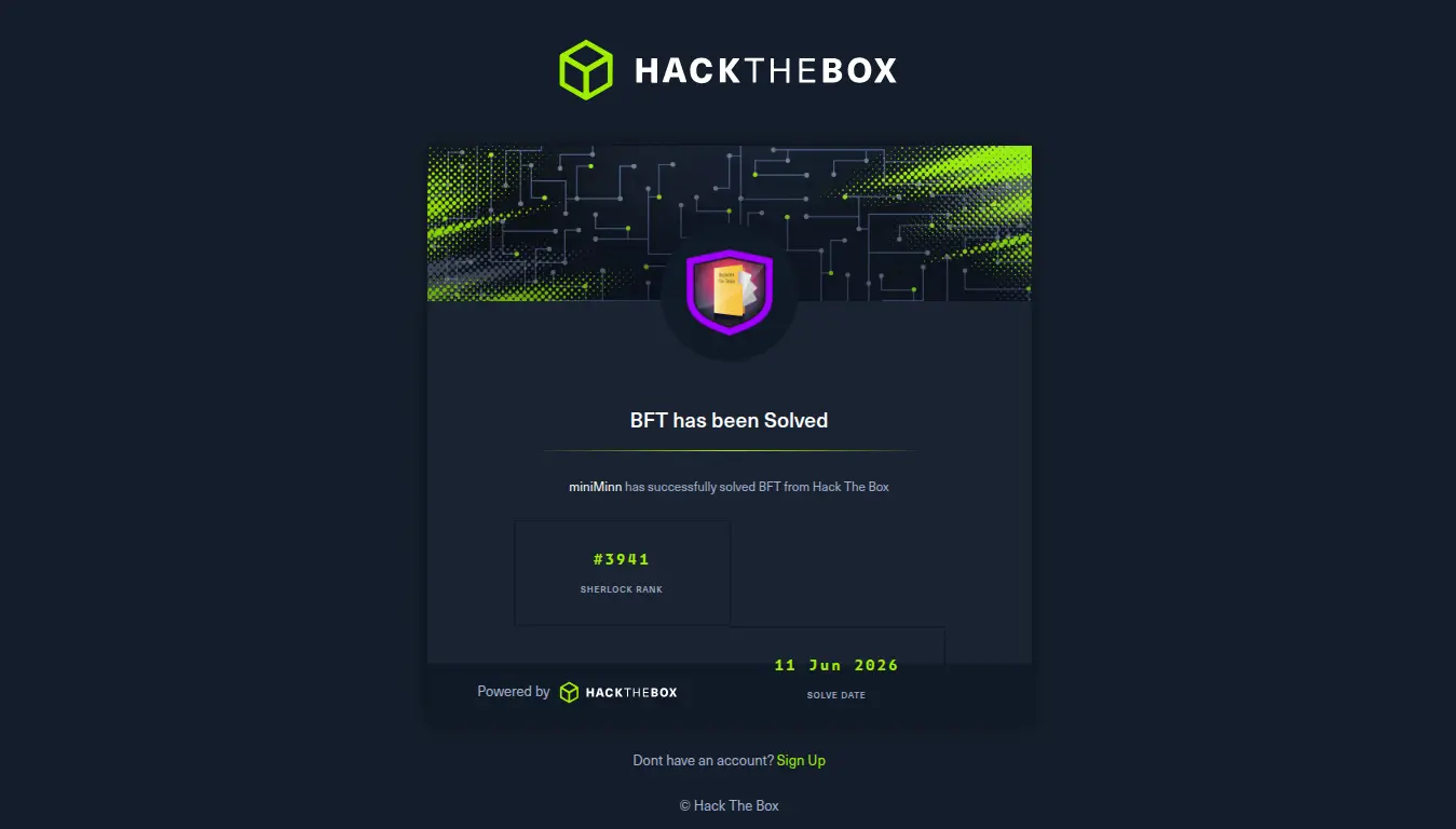 BFT - HTB Walkthrough